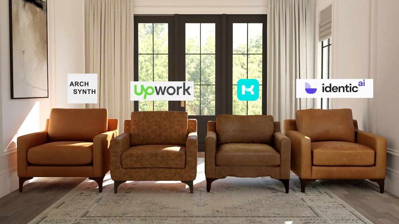 The same chair created in four different ways