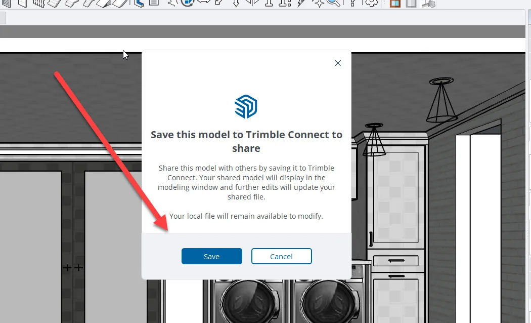 SketchUp users can save a model to the Trimble cloud and provide a link to the client to view.