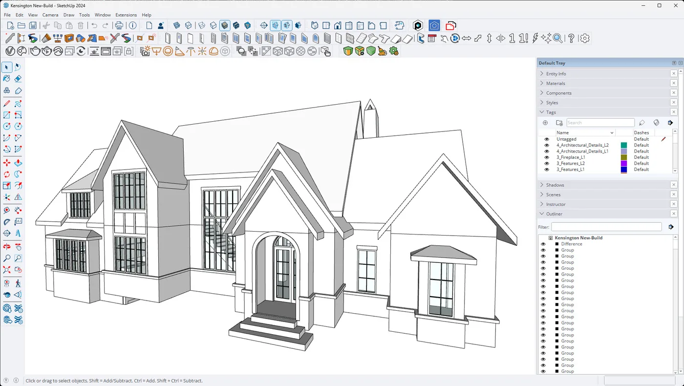 Canvas's PLAN TO CAD service saved me so much time modeling this house plan from Frusterio!