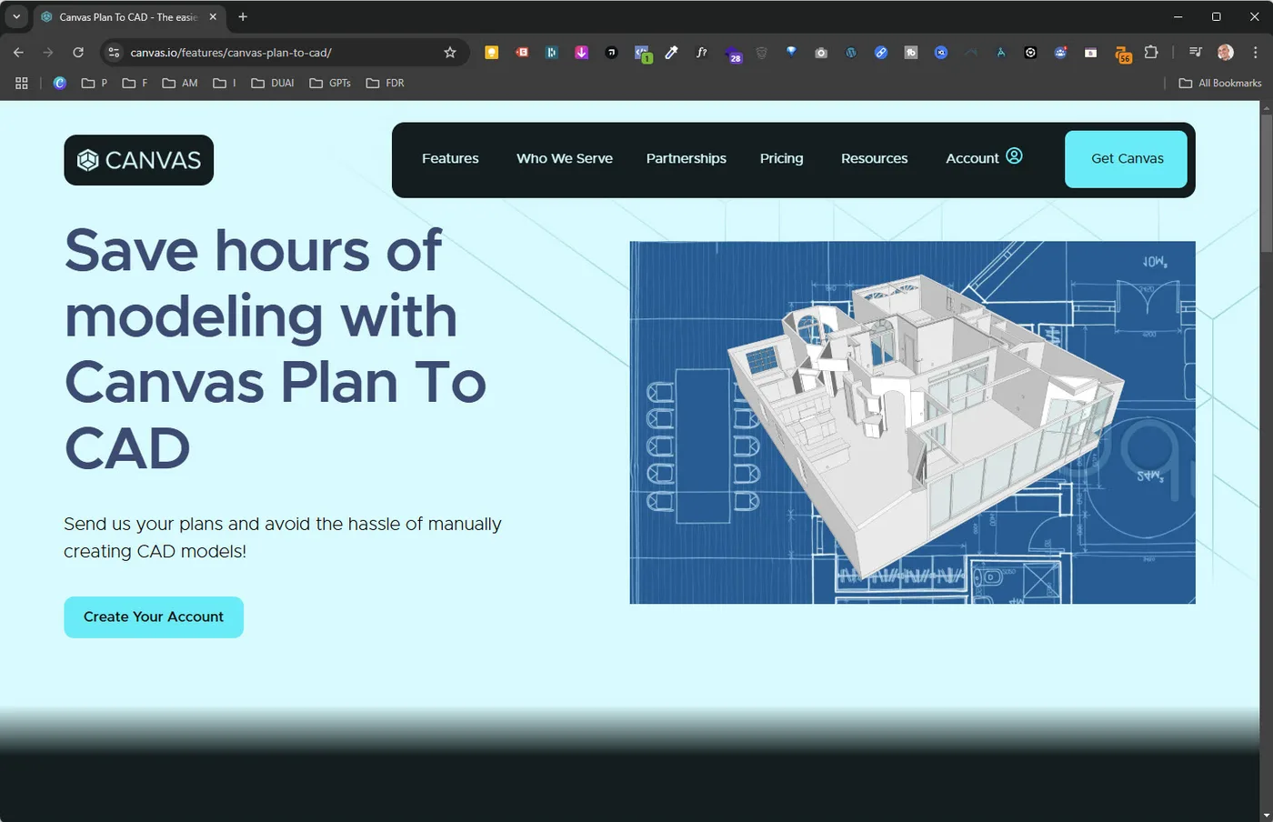 Canvas PLAN TO CAD website