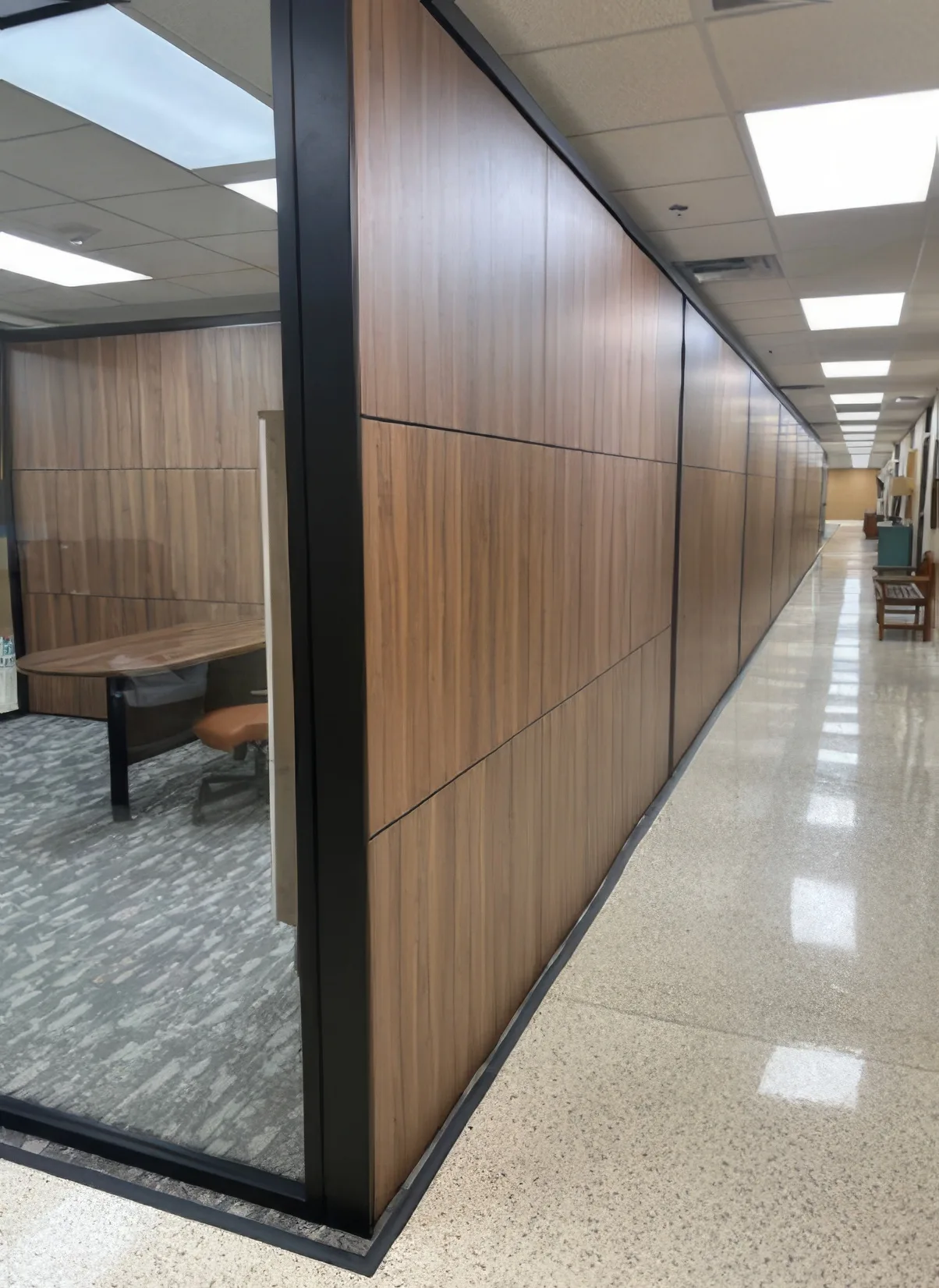 The final result of a hallway panel in Janet's commercial project designed with SketchUp