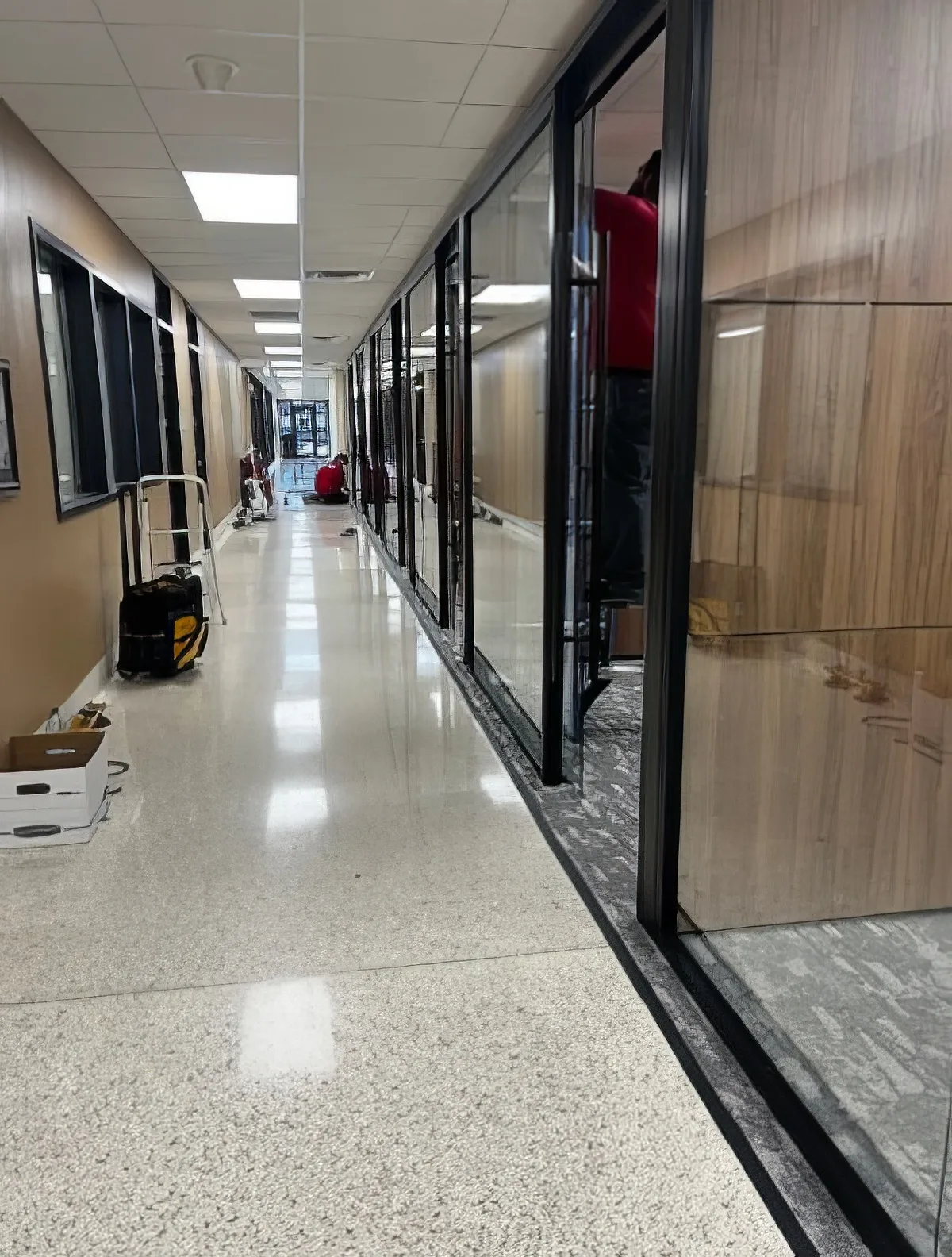 The final result of a hallway in Janet's commercial project designed with SketchUp