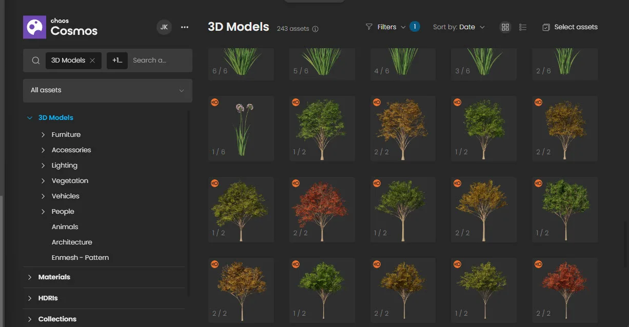 Variants for 3D Objects in Chaos Cosmos