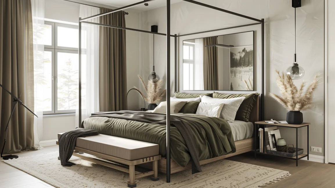 A Bedroom rendered with MidJourney - Maybe V-Ray will use AI prompts in the future?