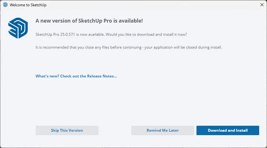 SketchUp 2025 Upgrade