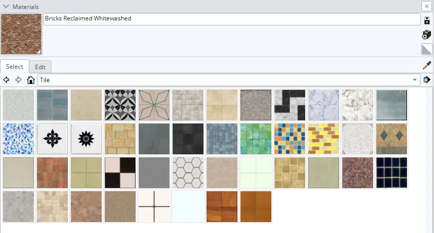 The material view in SketchUp