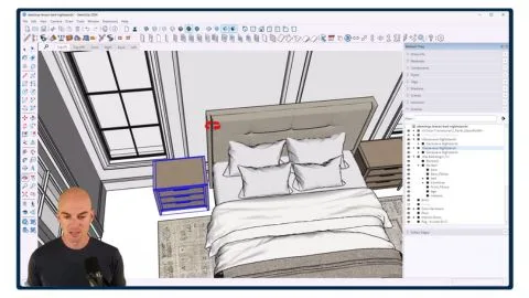 Using SketchUp to create a primary bedroom model