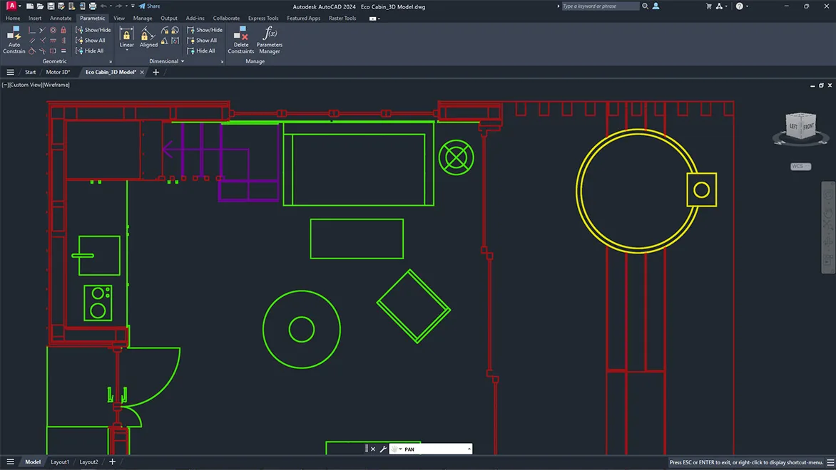 A design of a room in AutoCAD