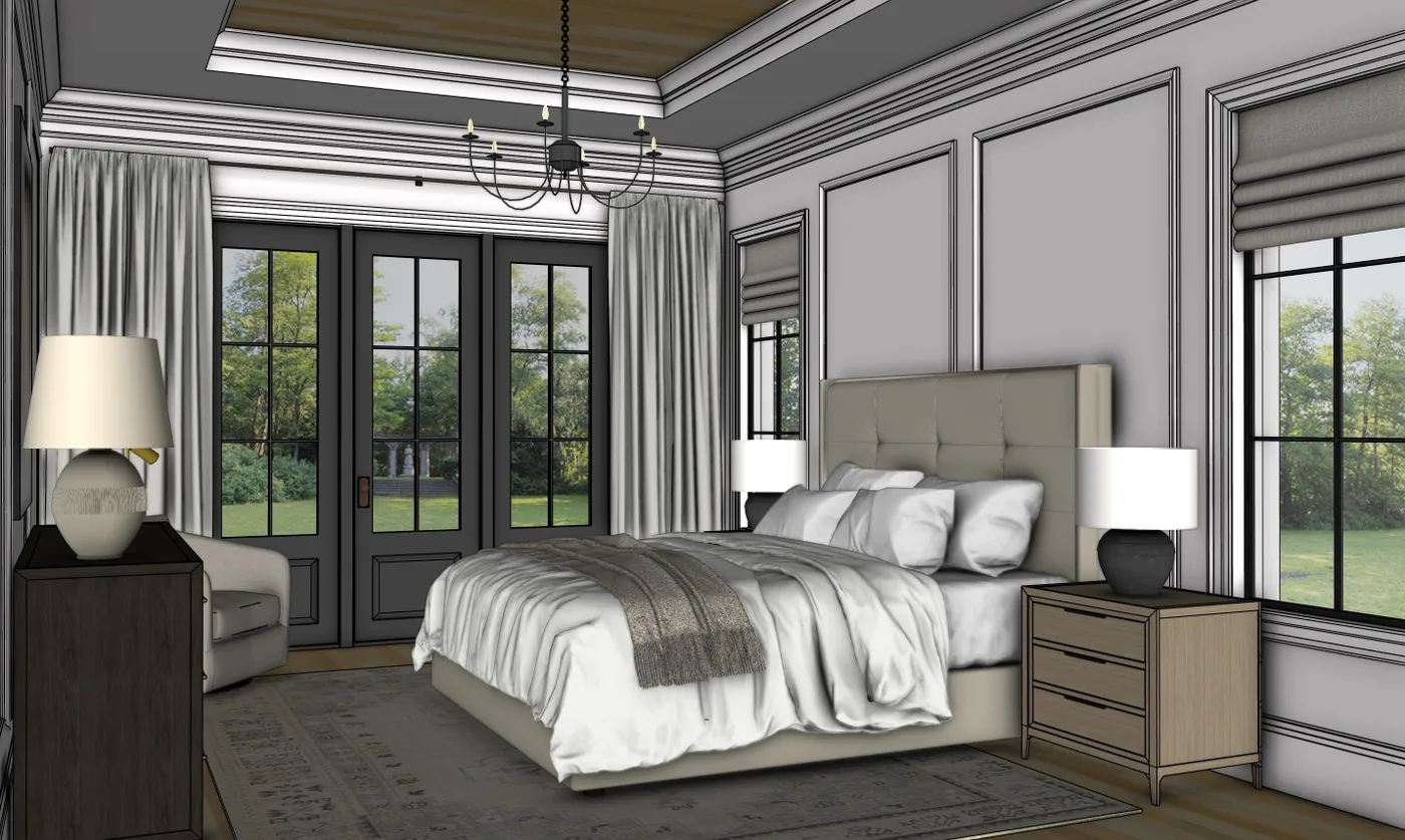 A SketchUp render using the Ambient Occlusion style