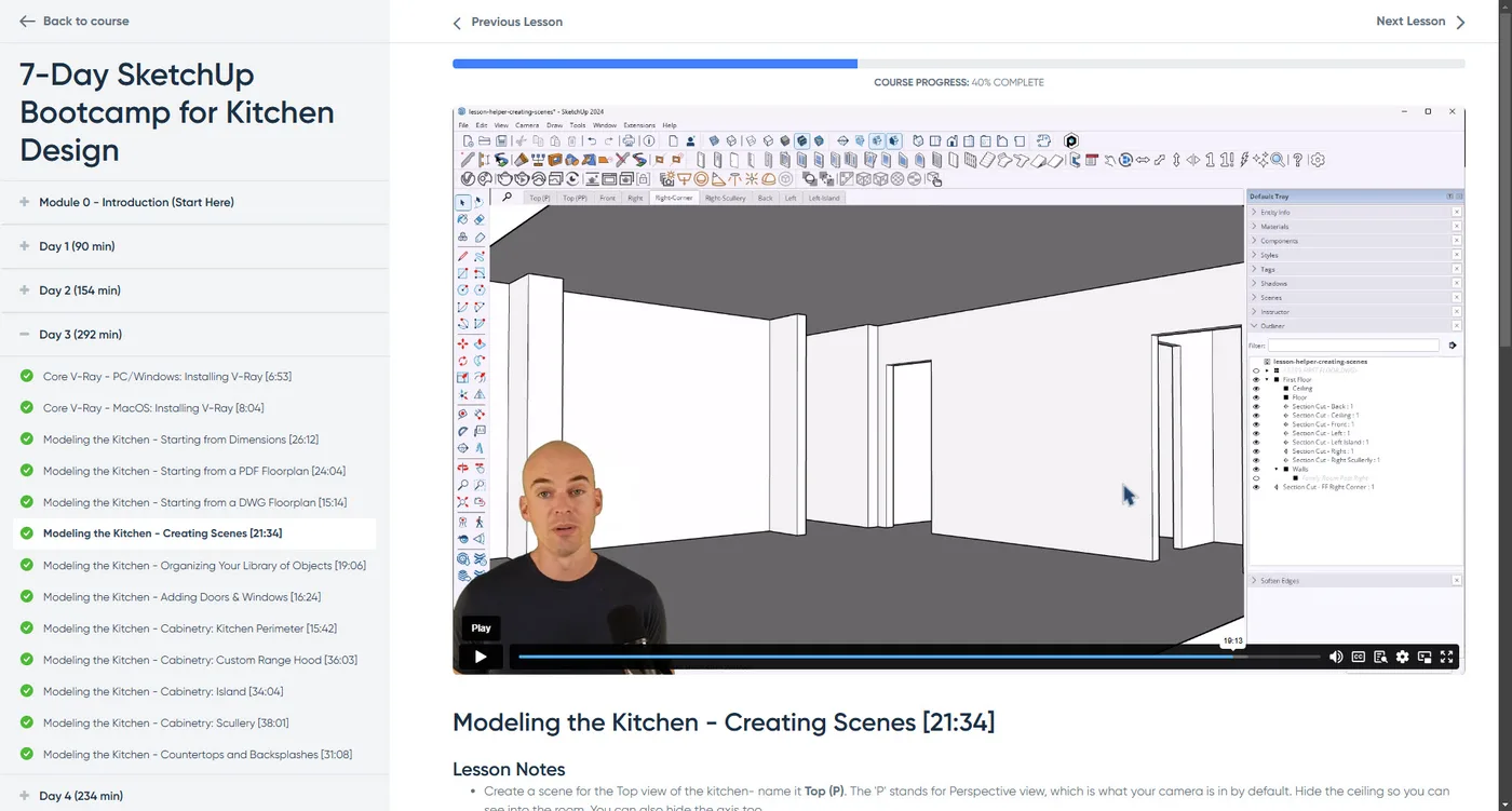 Lessons are available online, 24/7 for you to watch and re-watch.