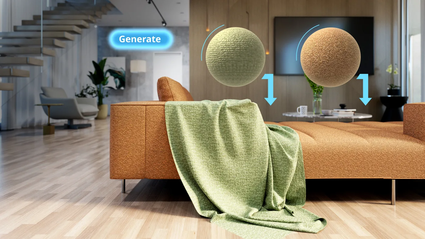 It uses AI to generate procedural materials based on your input or reference images.