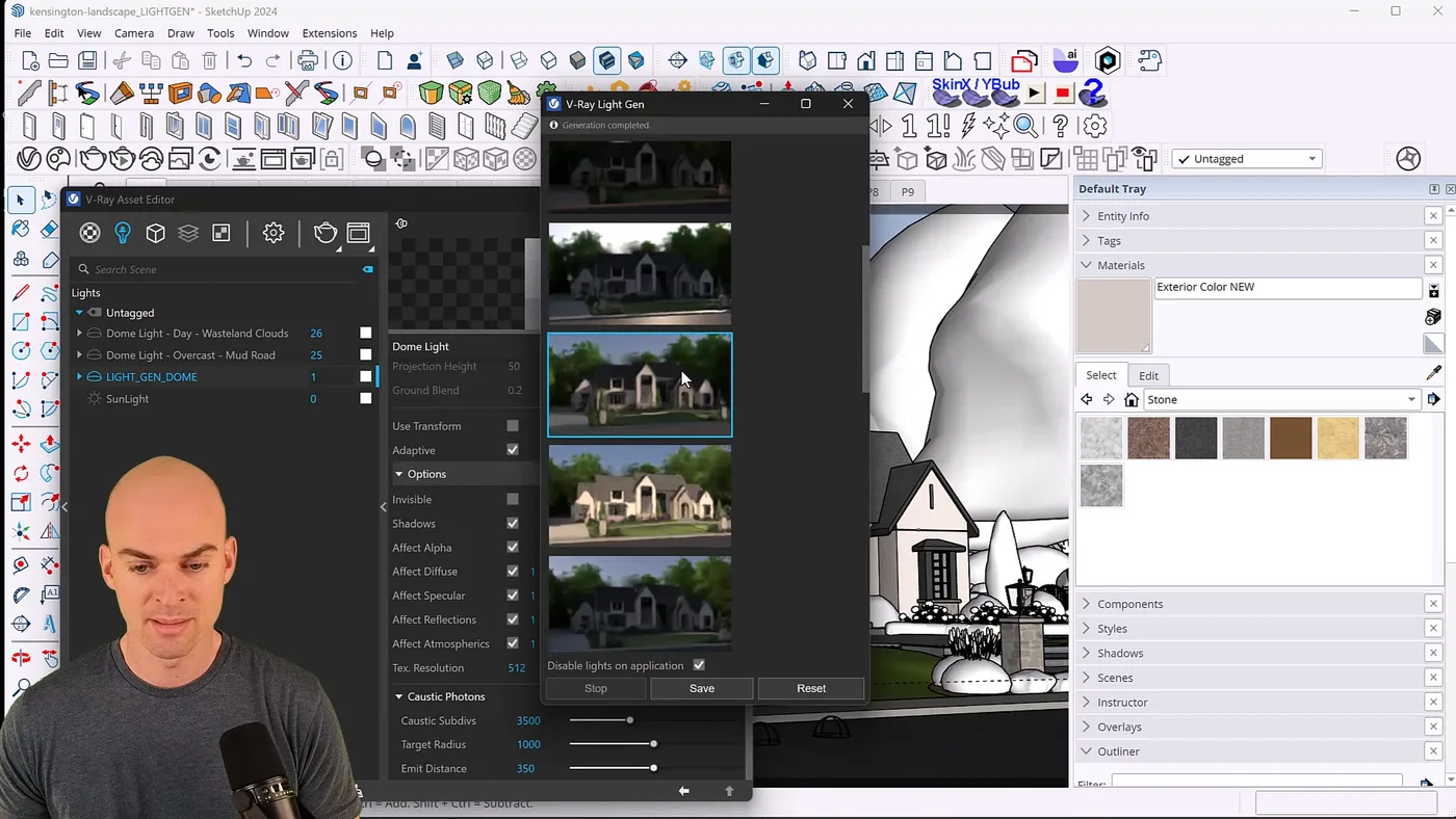 V-Ray's Light Gen tool gives many options for lighting