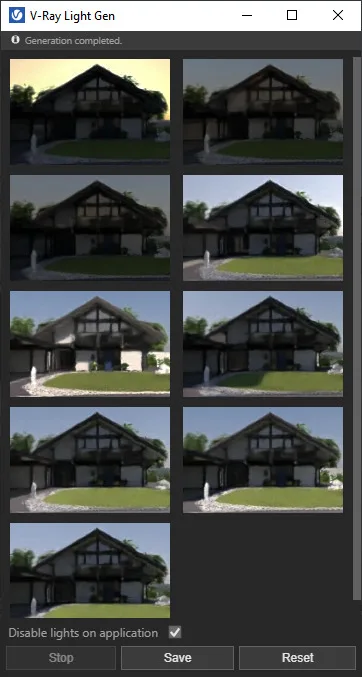 Lighting Variations produced by Light Gen