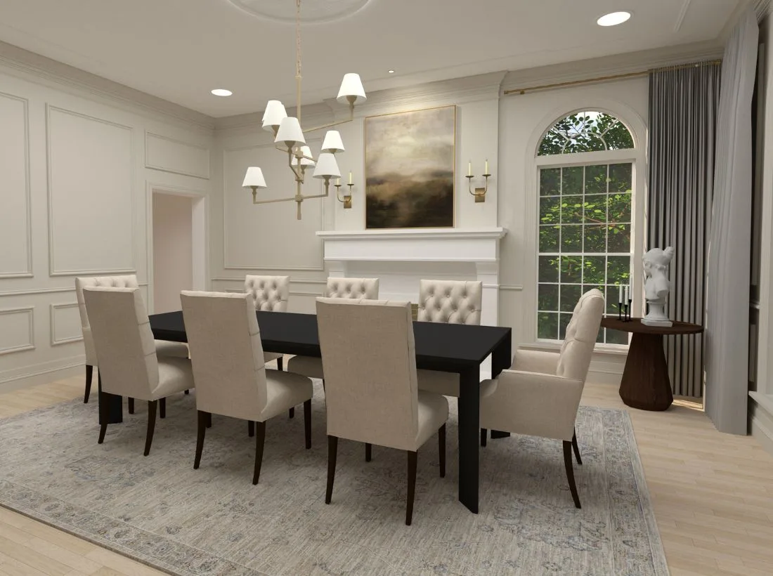 A dining room render modeled in SketchUp and rendered with V-Ray