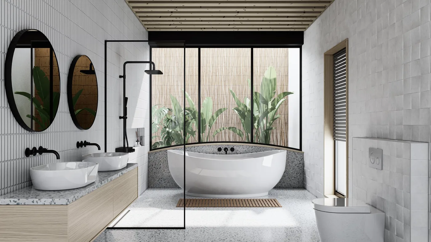 An Enscape Bathroom Render