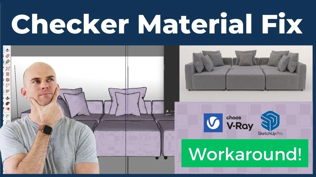 V-Ray Material Preview in SketchUp Checker Pattern Fix