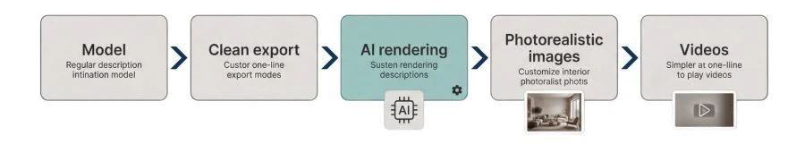 Model to clean export to AI rendering to photorealistic images and videos