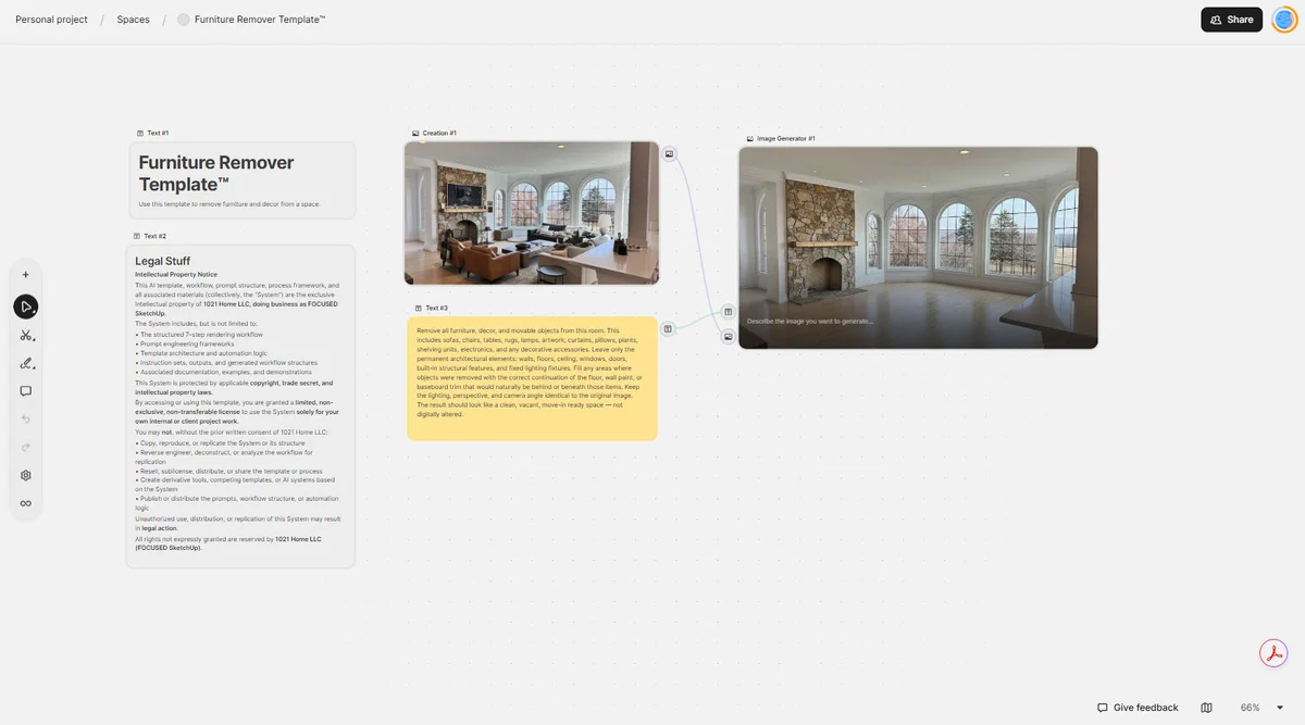 Furniture Remover Template - empty a room of furniture and decor