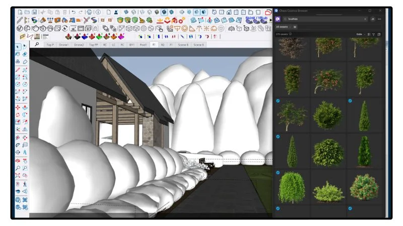 Module 9 - full outdoor landscape, pool, and patio demo project in V-Ray