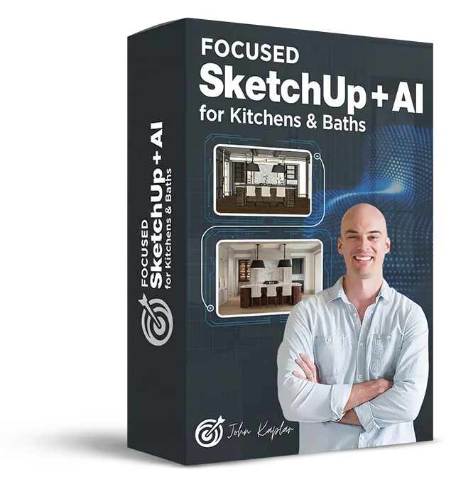 FOCUSED SketchUp + AI for Kitchens and Baths course - SketchUp workflow for kitchen and bath designers