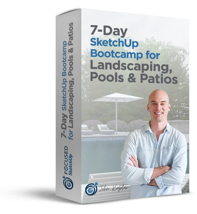 7-Day SketchUp Bootcamp for Landscaping, Pools and Patios course - design complete outdoor spaces in SketchUp