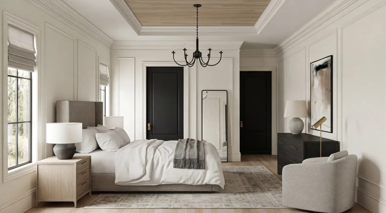 Photorealistic bedroom and interior renders created with the FOCUSED workflow