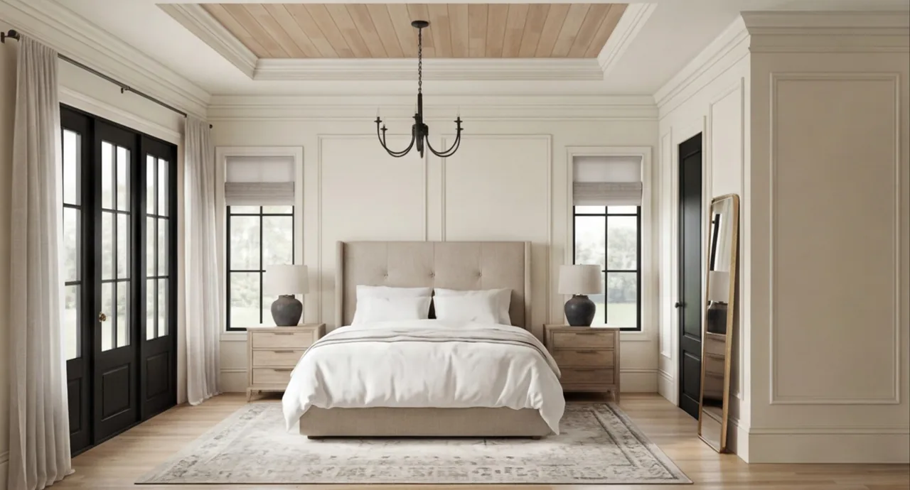 Photorealistic bedroom and interior renders created with the FOCUSED workflow