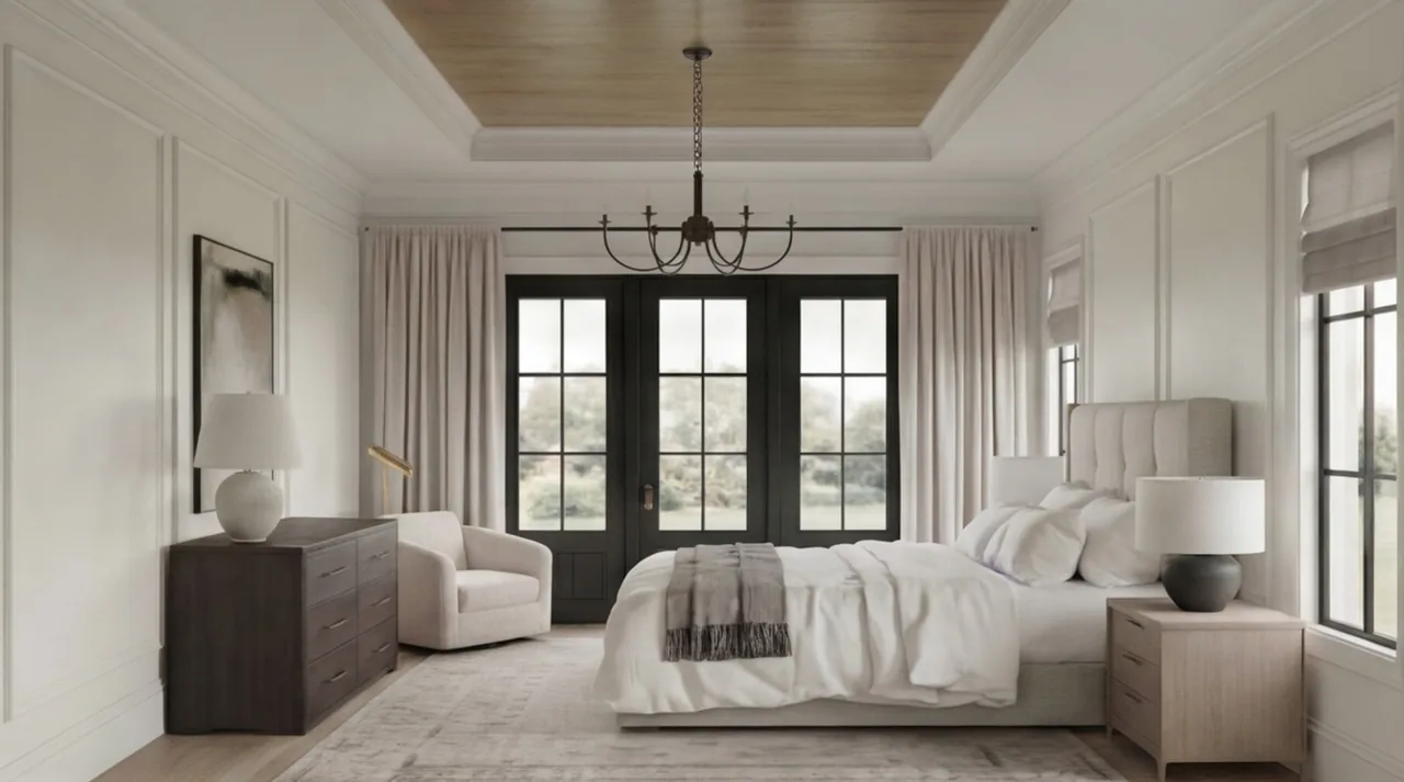 Photorealistic bedroom and interior renders created with the FOCUSED workflow