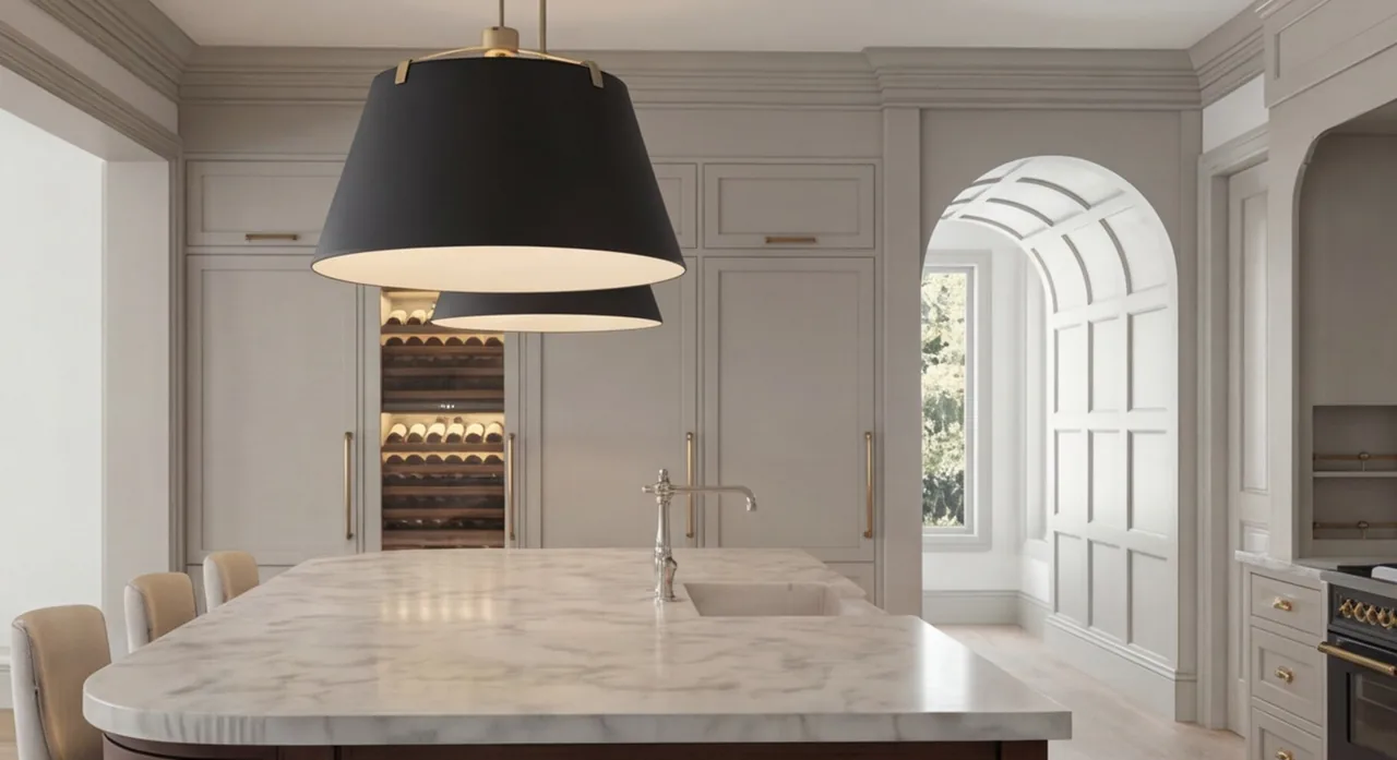 Photorealistic kitchen and bath renders created with the FOCUSED workflow