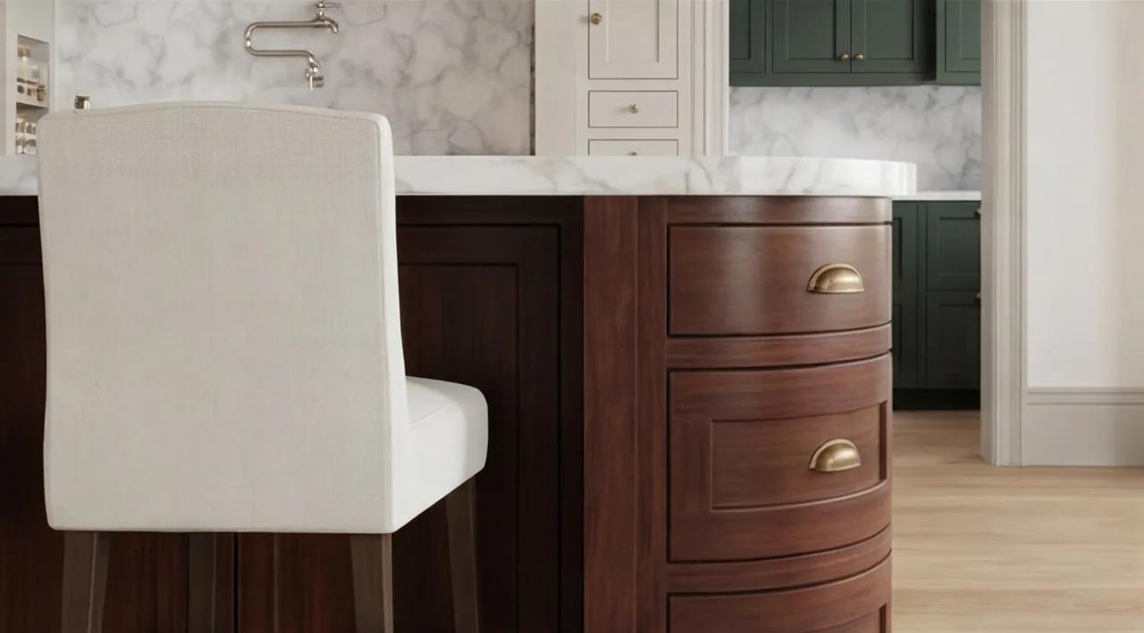 Photorealistic kitchen and bath renders created with the FOCUSED workflow