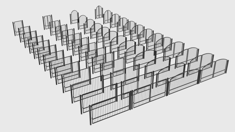 Gate Pack with 52 customizable gates in 4 styles