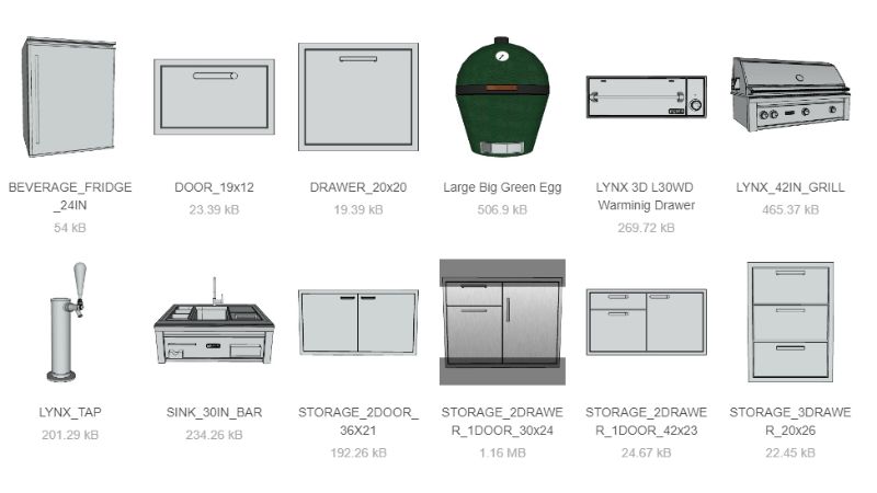 Outdoor Kitchen Pack with dozens of appliances