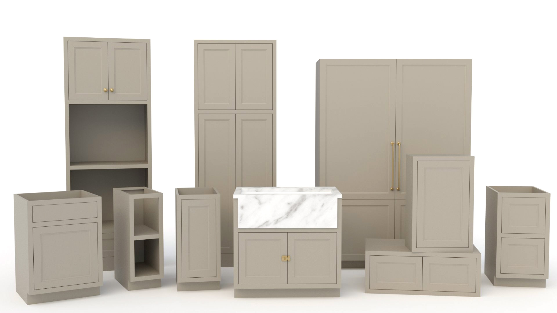 Edgewater Inset Shaker cabinet pack
