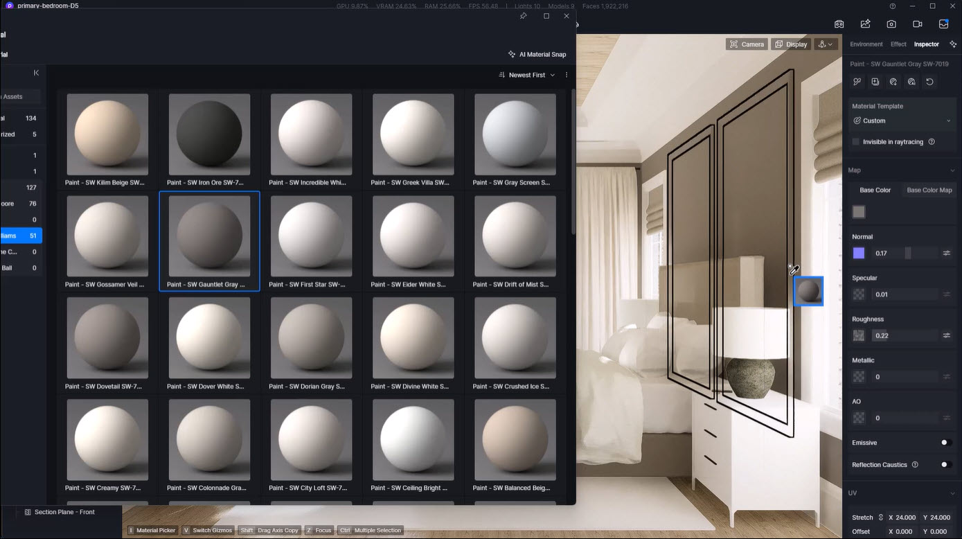 D5 Paint Packs - Sherwin Williams and Benjamin Moore libraries