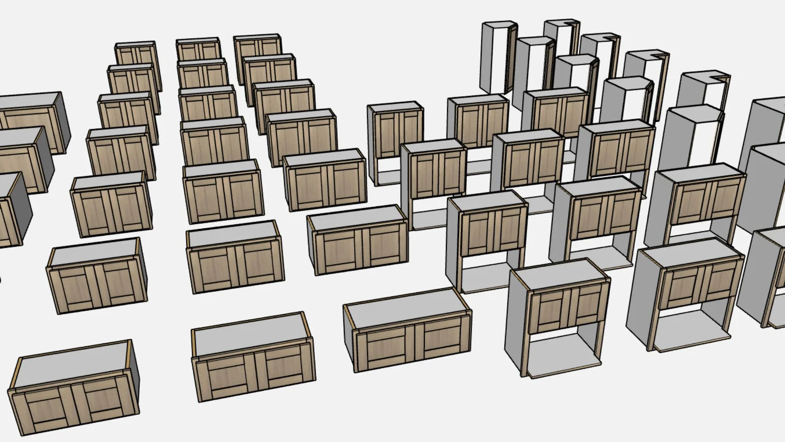 Faceframe Overlay Shaker Cabinet Pack - render 3