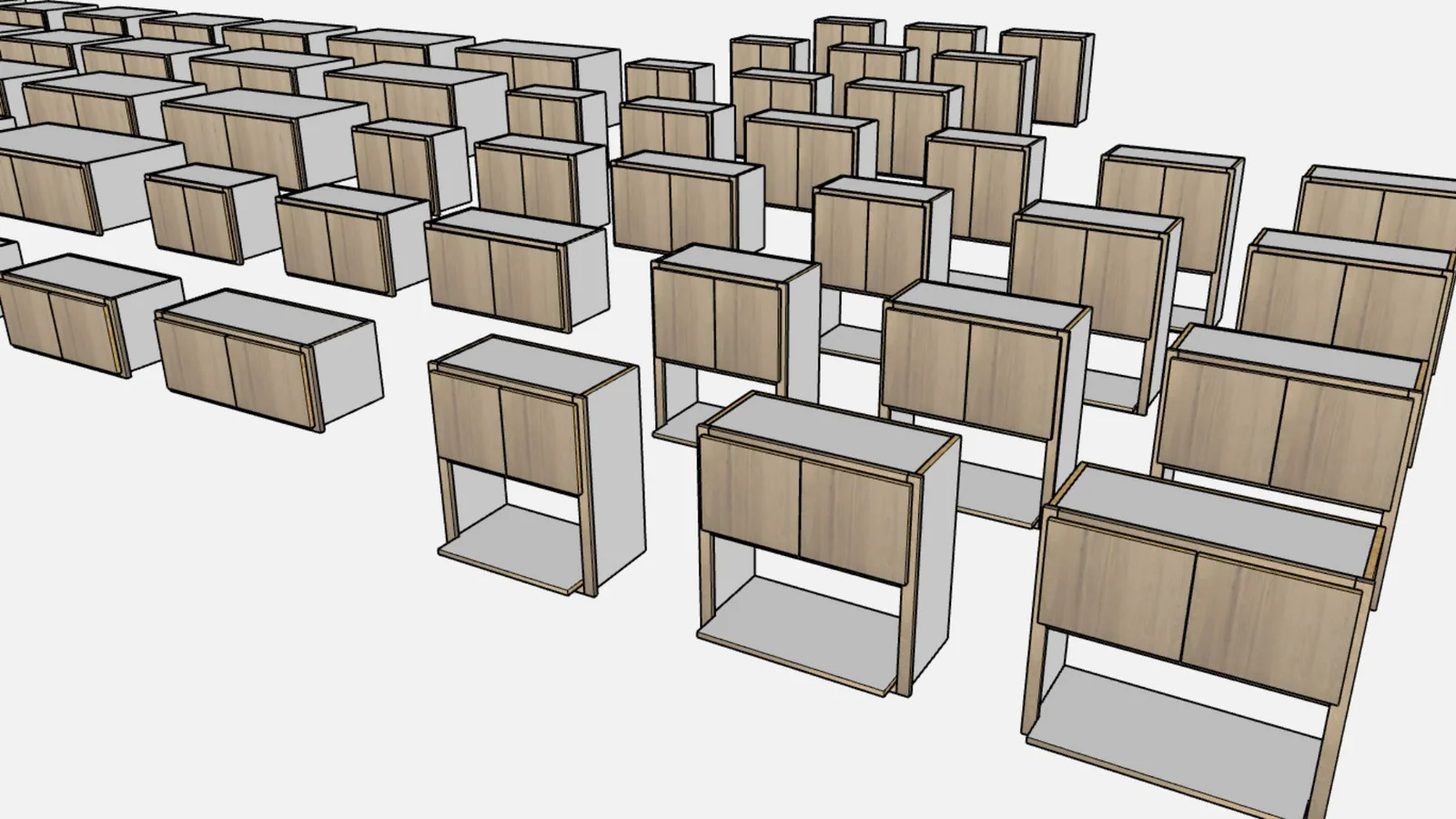Faceframe Overlay Slab Cabinet Pack - render 3