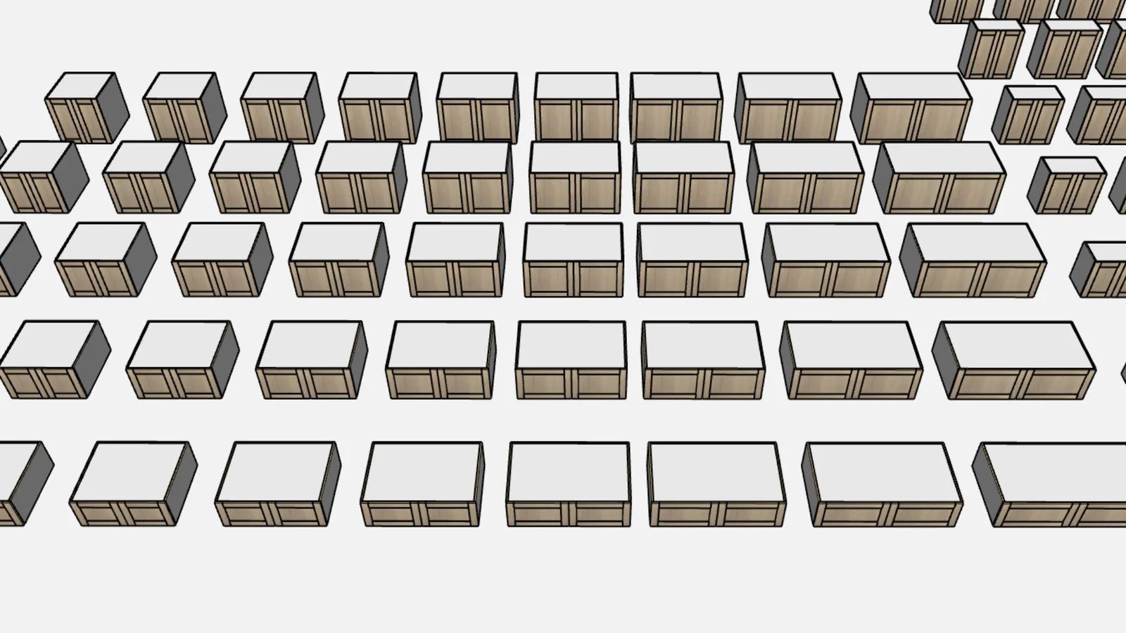 Frameless Shaker Cabinet Pack - render 4