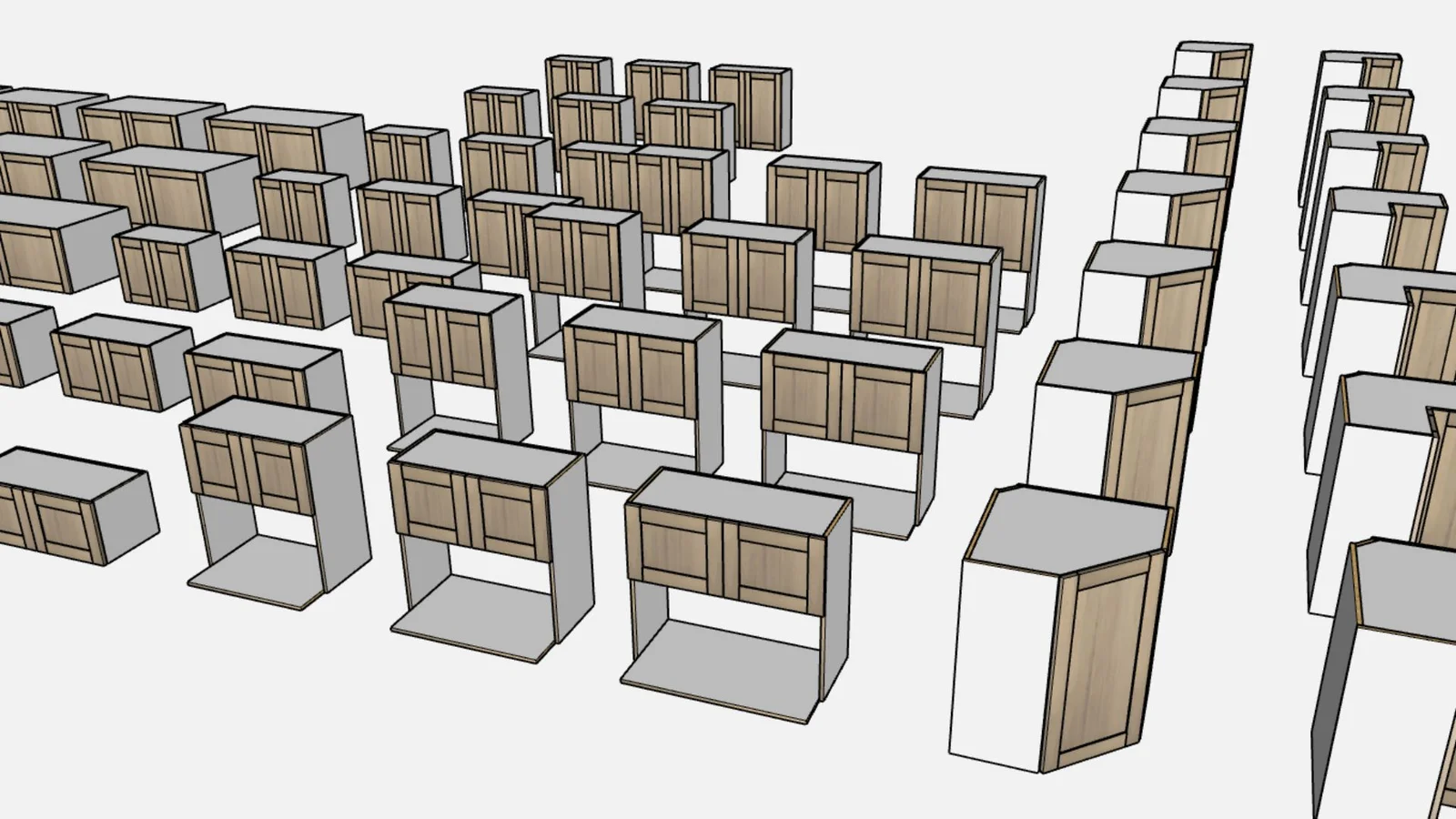 Frameless Shaker Cabinet Pack - render 5