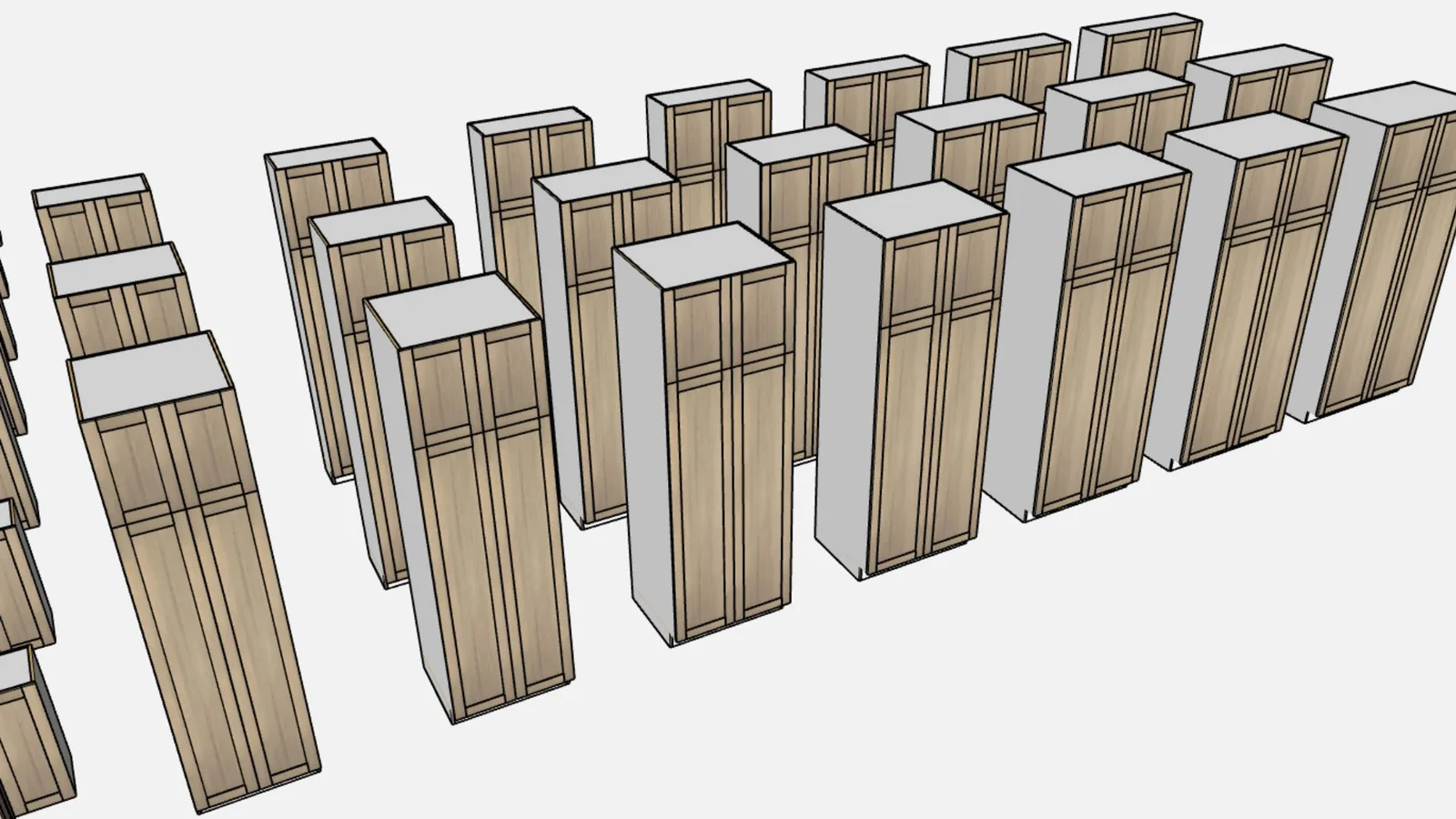 Frameless Shaker Cabinet Pack - render 6