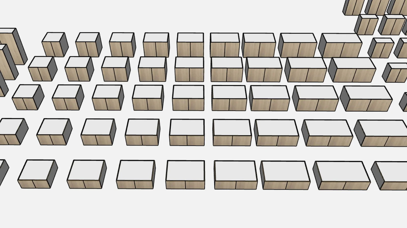 Frameless Slab Cabinet Pack - render 2