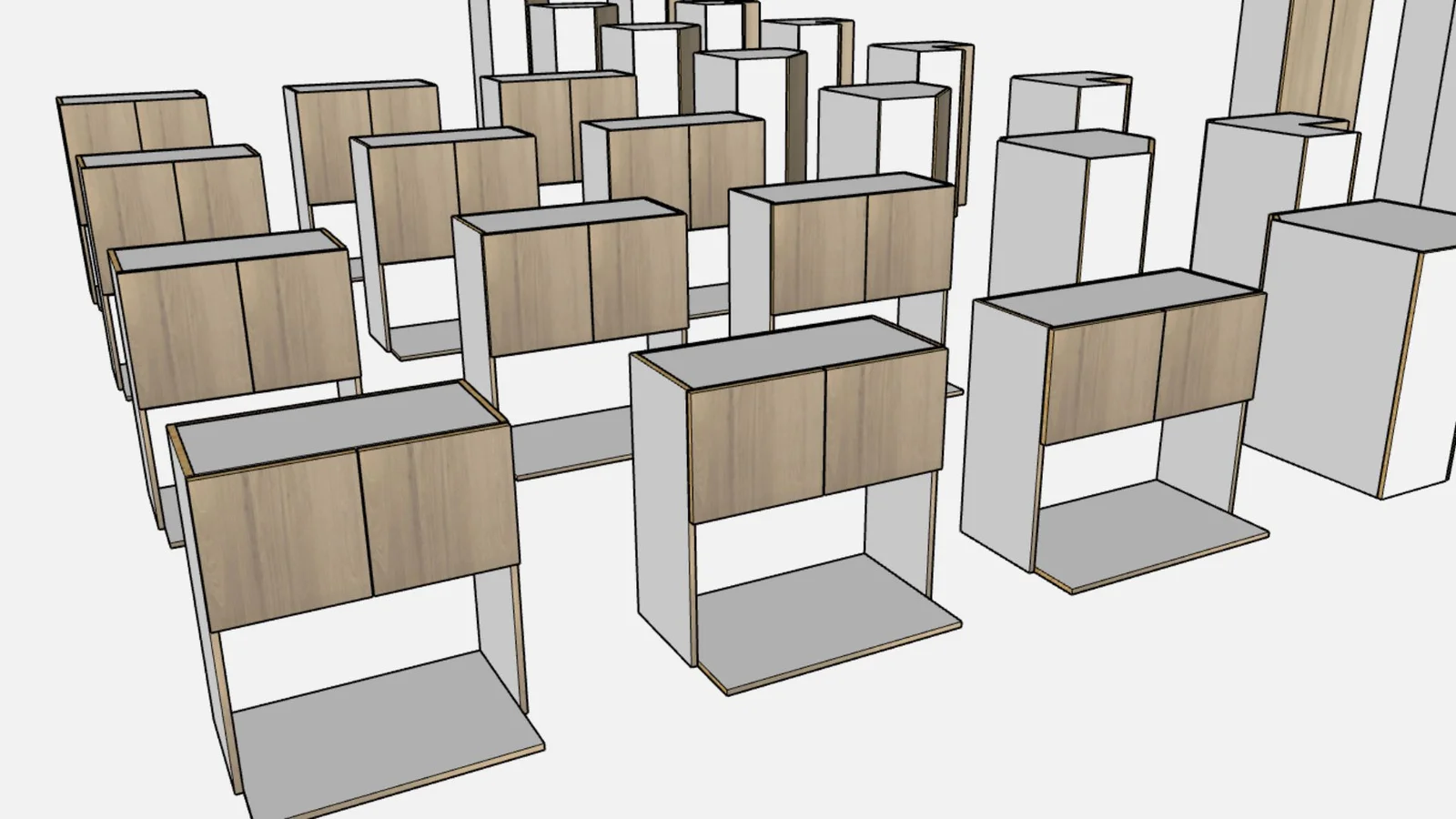 Frameless Slab Cabinet Pack - render 3