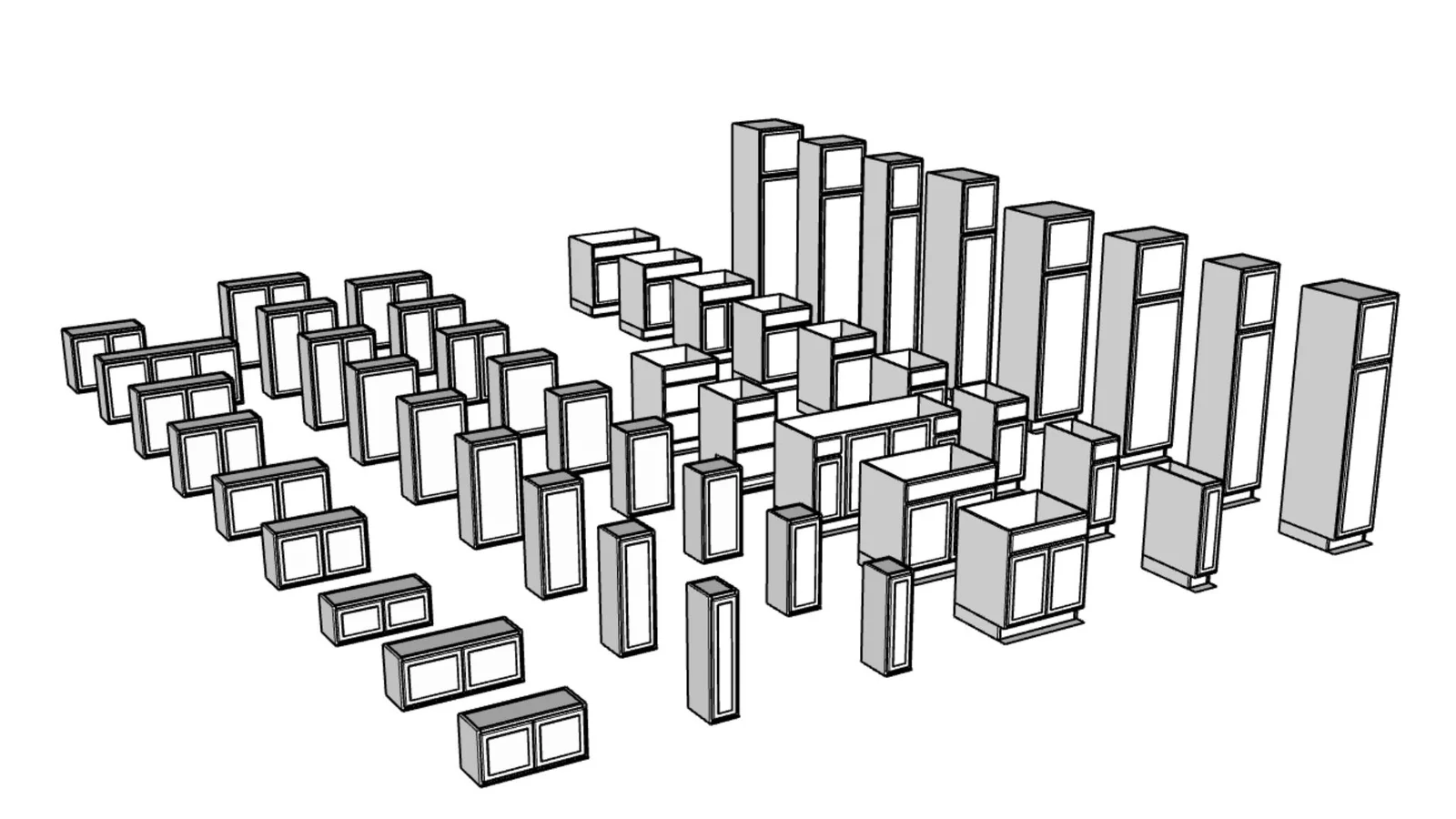 Hampton Bay Pre-Assembled Cabinet Pack - render 1