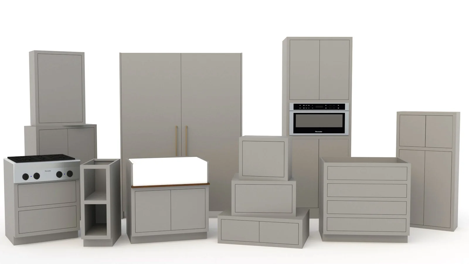 Inset Flat Front Cabinet Pack cover render