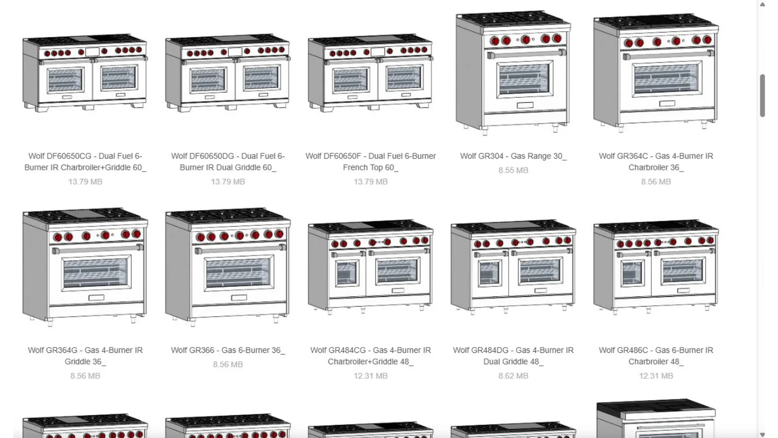 Range Pack - SketchUp components, dual-fuel and gas ranges 48 to 60 inch