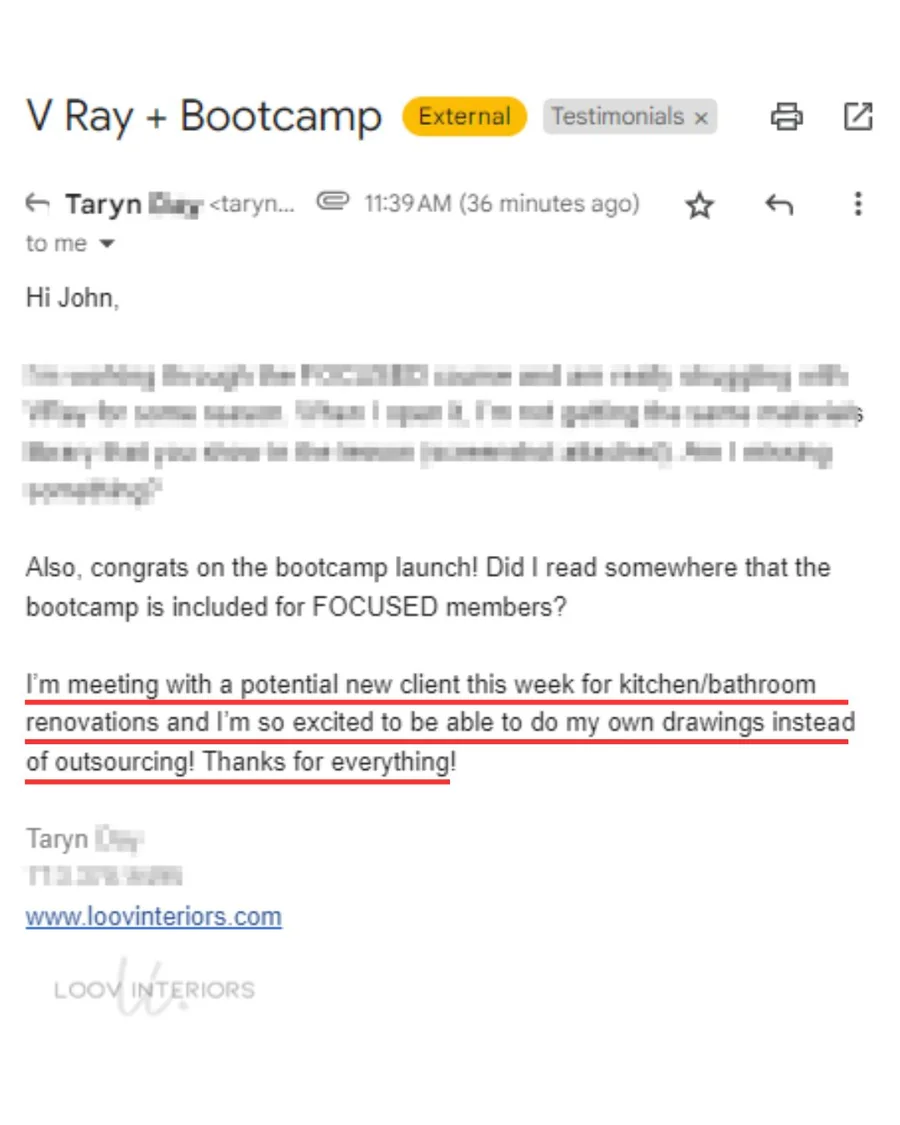 FOCUSED SketchUp student Facebook review