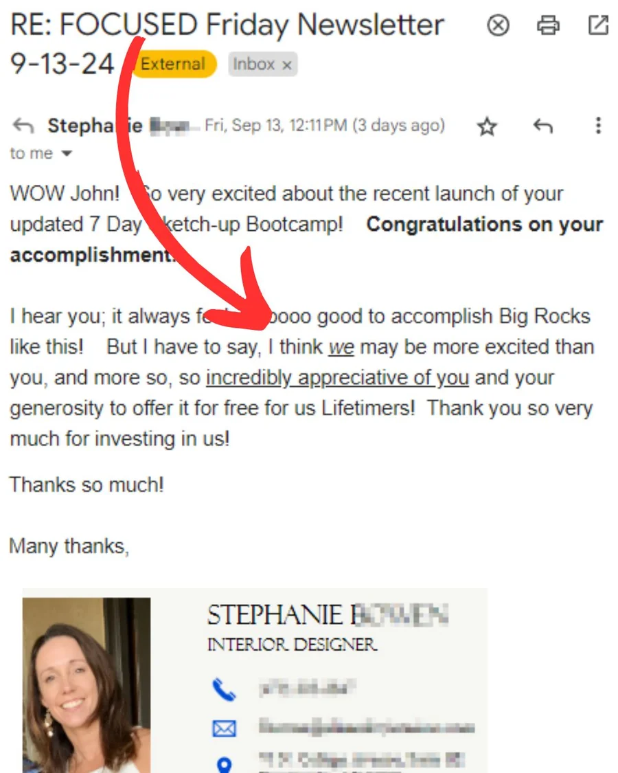 FOCUSED SketchUp student Facebook review