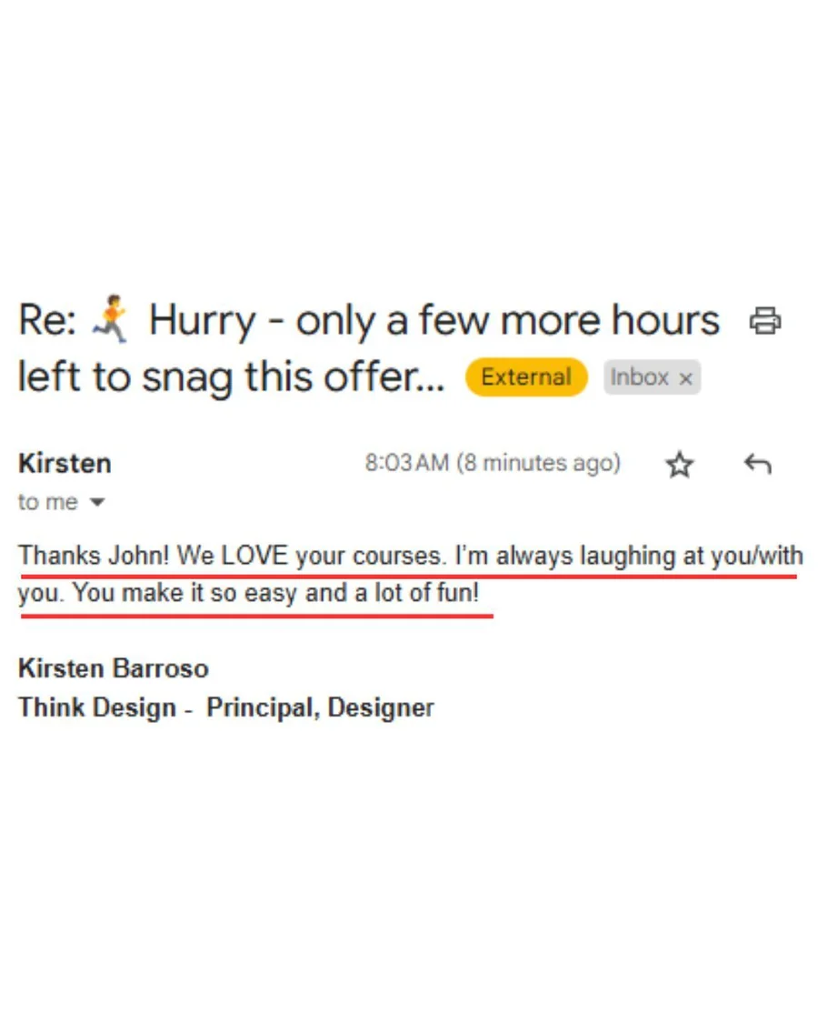 FOCUSED SketchUp student Facebook review