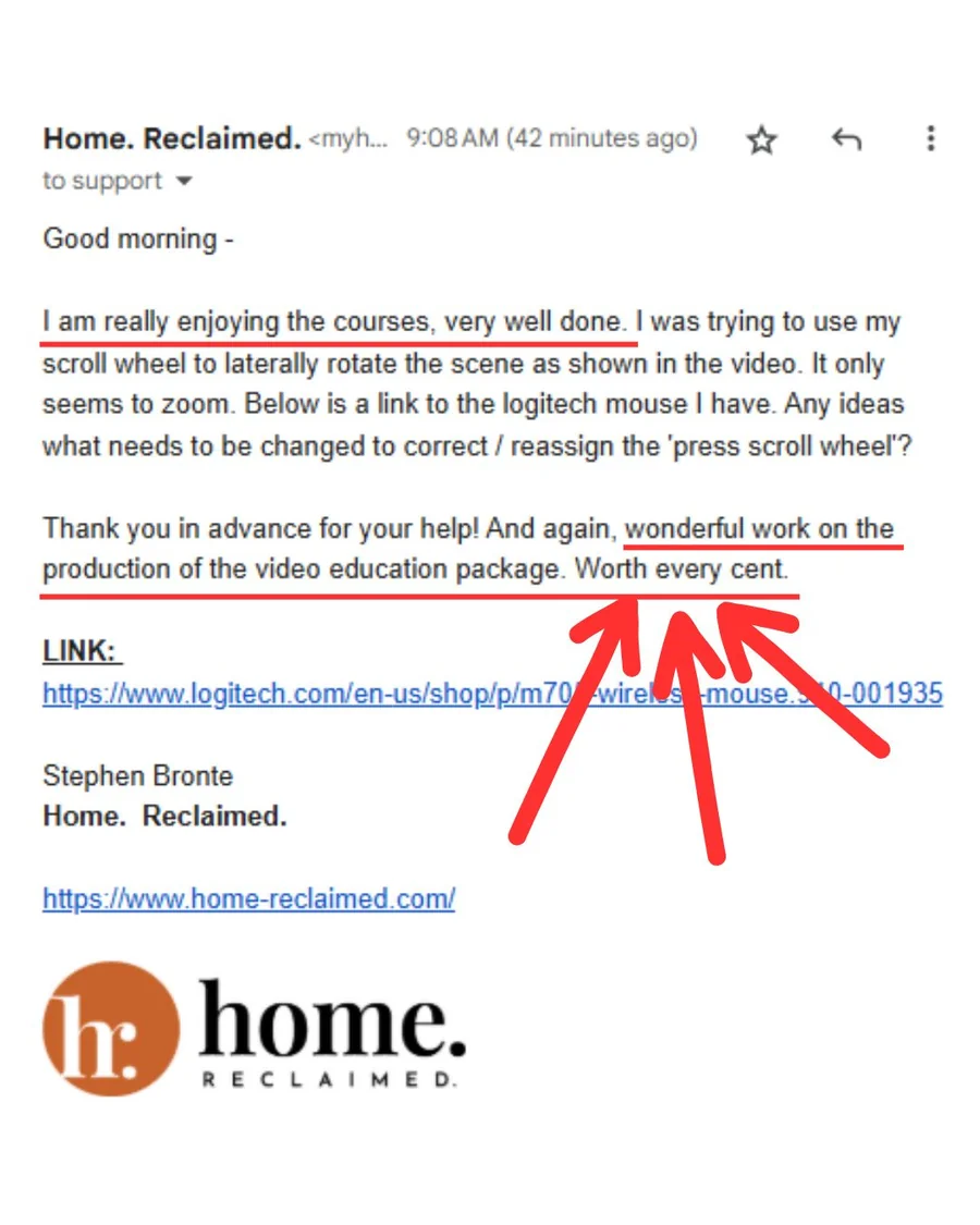 FOCUSED SketchUp student Facebook review